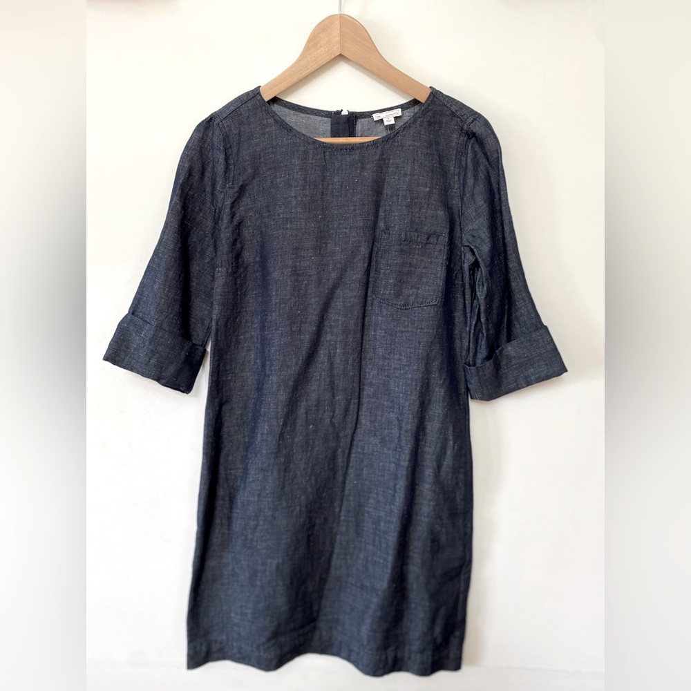 NWT GAP Black Cotton Linen Shift Dress Size 2